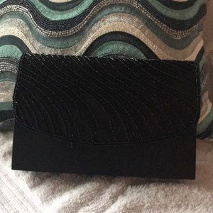 Black Sequin Clutch with strap